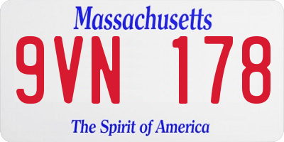 MA license plate 9VN178