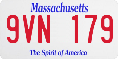 MA license plate 9VN179