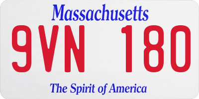 MA license plate 9VN180
