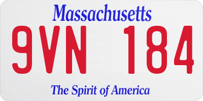 MA license plate 9VN184