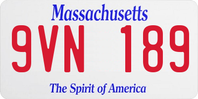 MA license plate 9VN189