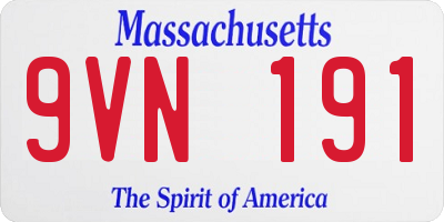 MA license plate 9VN191