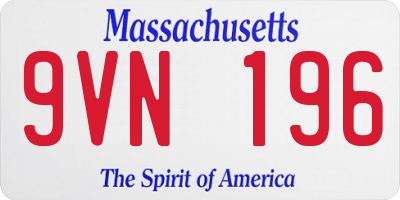 MA license plate 9VN196