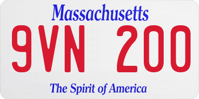 MA license plate 9VN200