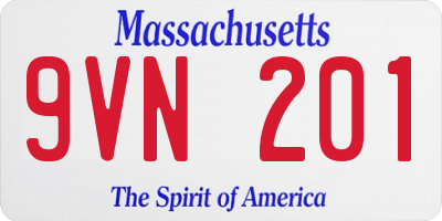 MA license plate 9VN201