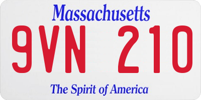 MA license plate 9VN210