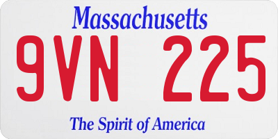MA license plate 9VN225