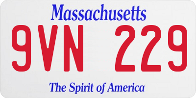 MA license plate 9VN229