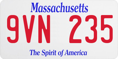 MA license plate 9VN235