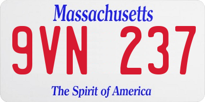 MA license plate 9VN237