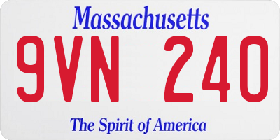 MA license plate 9VN240