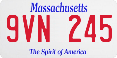 MA license plate 9VN245