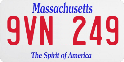 MA license plate 9VN249