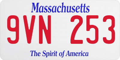 MA license plate 9VN253