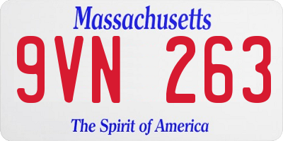 MA license plate 9VN263