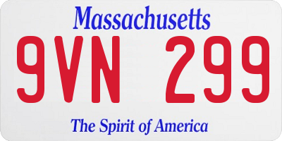 MA license plate 9VN299