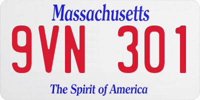 MA license plate 9VN301