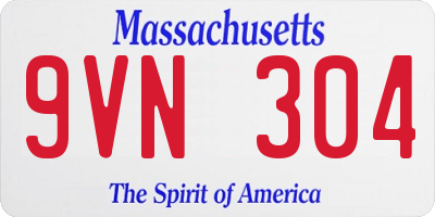 MA license plate 9VN304