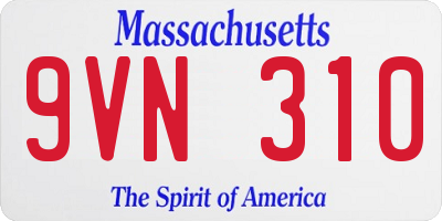 MA license plate 9VN310