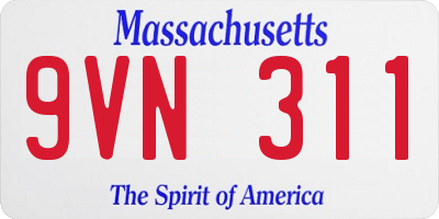 MA license plate 9VN311