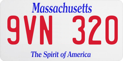 MA license plate 9VN320