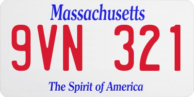 MA license plate 9VN321