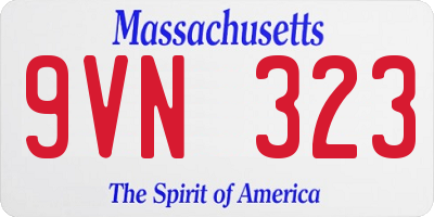 MA license plate 9VN323