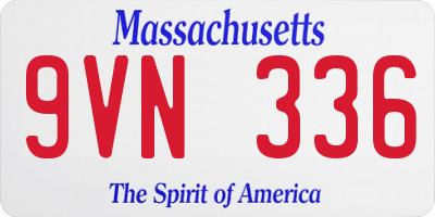 MA license plate 9VN336
