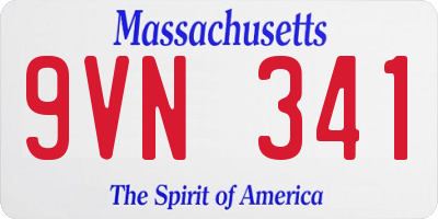 MA license plate 9VN341