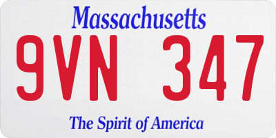 MA license plate 9VN347