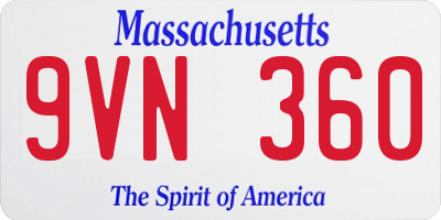 MA license plate 9VN360