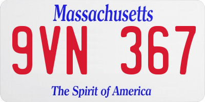 MA license plate 9VN367