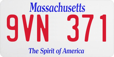 MA license plate 9VN371