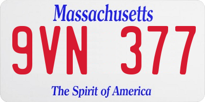 MA license plate 9VN377