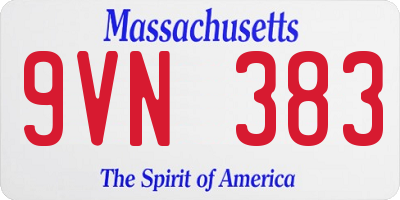 MA license plate 9VN383