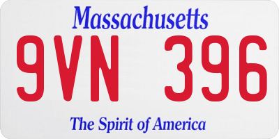 MA license plate 9VN396