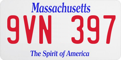 MA license plate 9VN397