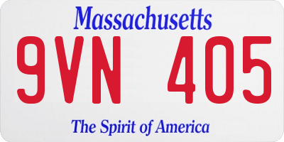 MA license plate 9VN405