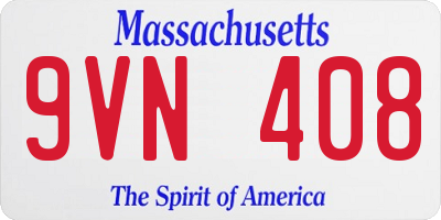 MA license plate 9VN408