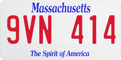 MA license plate 9VN414