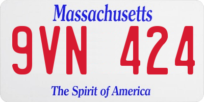 MA license plate 9VN424
