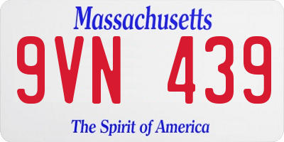 MA license plate 9VN439