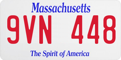MA license plate 9VN448