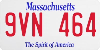 MA license plate 9VN464