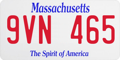 MA license plate 9VN465