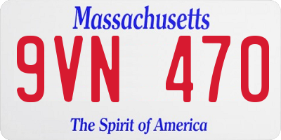 MA license plate 9VN470