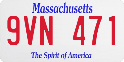 MA license plate 9VN471