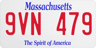 MA license plate 9VN479