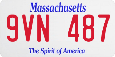 MA license plate 9VN487