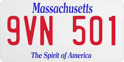 MA license plate 9VN501